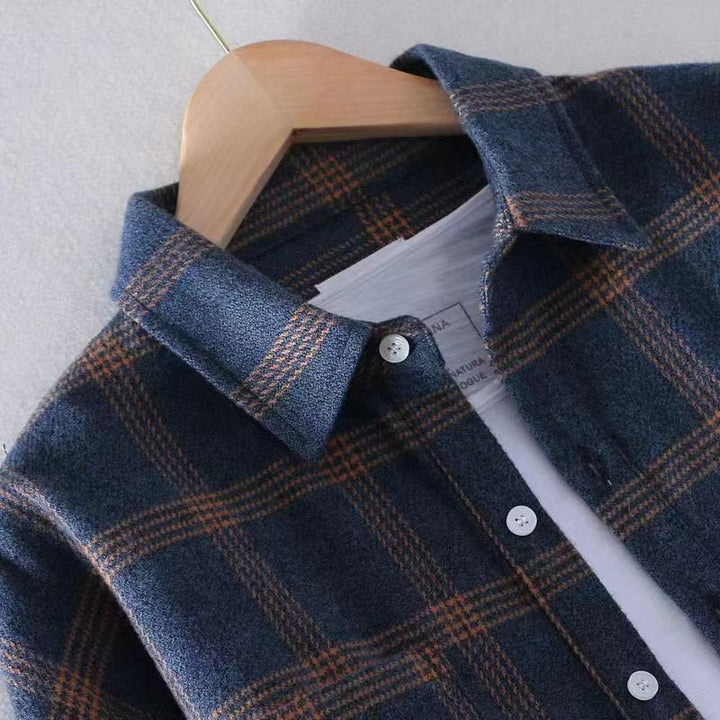 Chemise à manches longues à carreaux pour hommes - Noyel