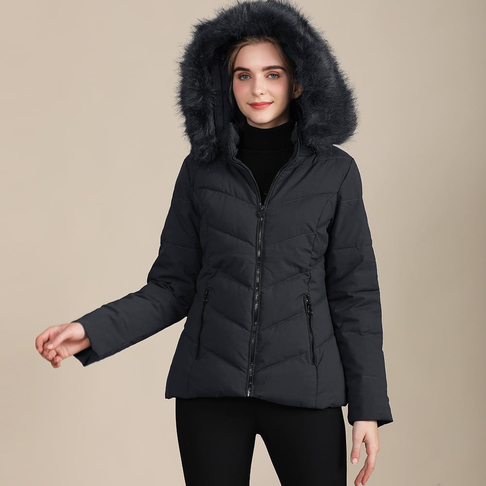 Veste à capuche en polaire matelassée pour femme - Nerise