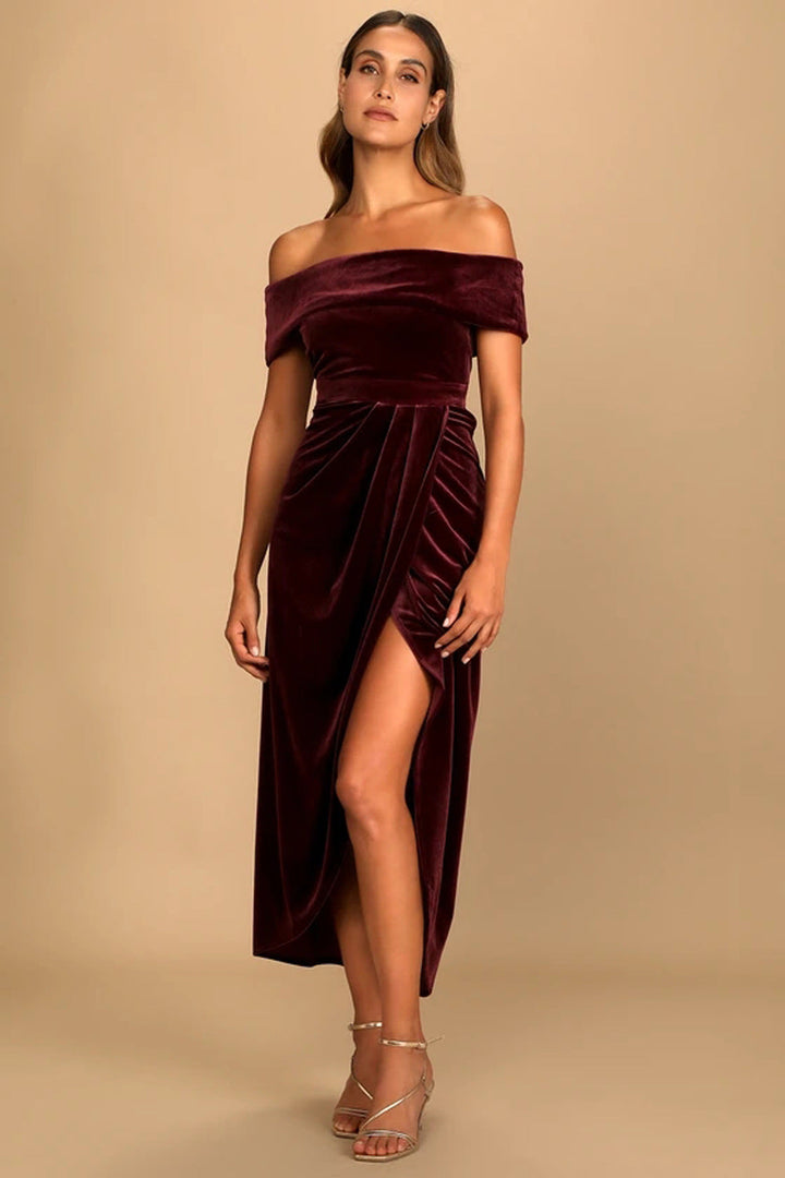 Robe élégante en velours pour femmes - Fatima