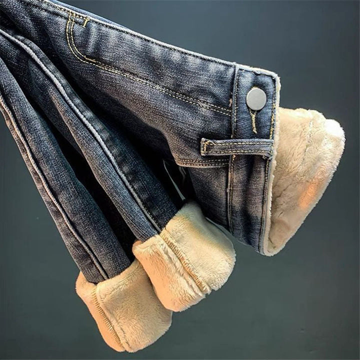 Pantalon à effet thermique pour femmes avec doublure en polaire - Aurelise