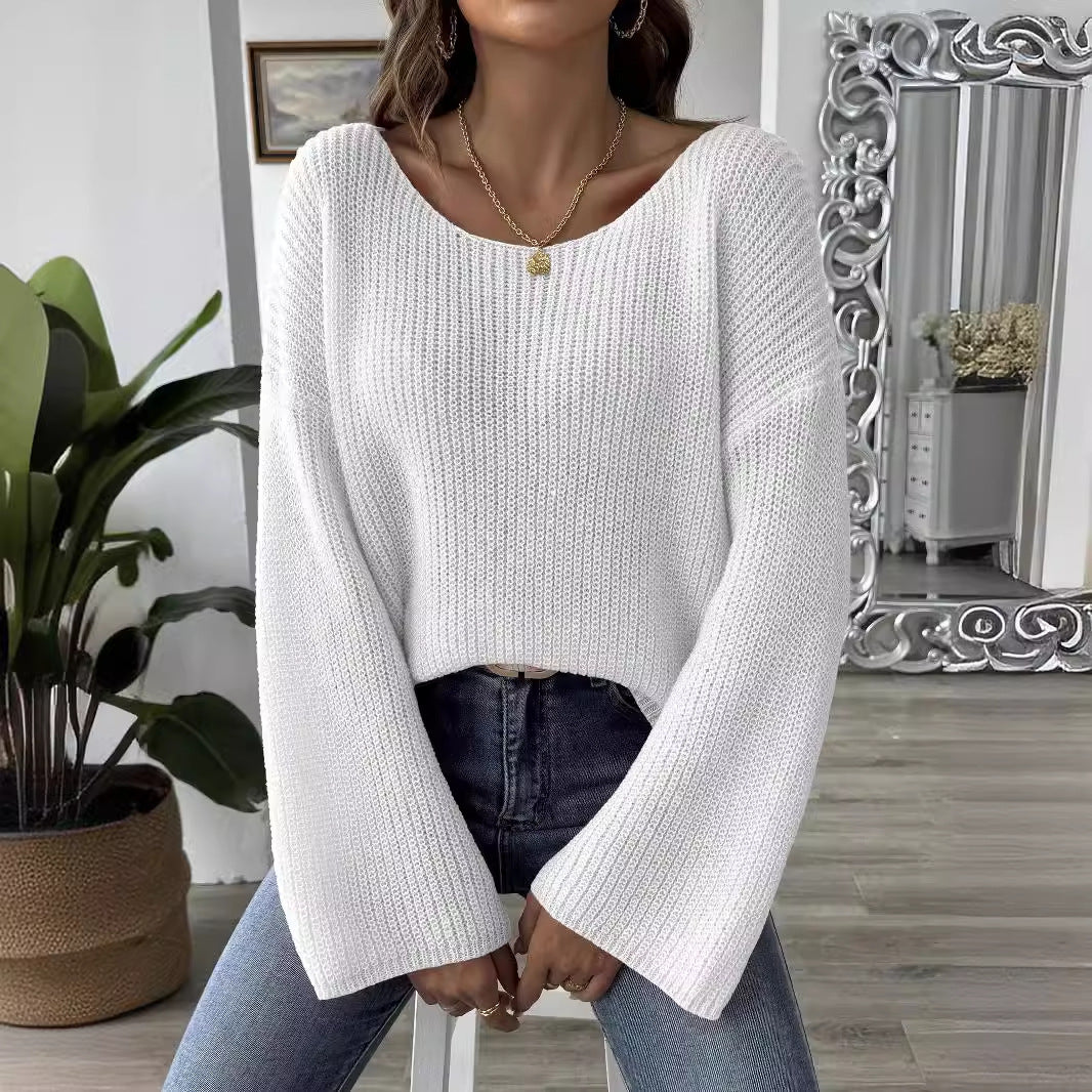 Pull en maille à large encolure fluide pour femme - Eirwen