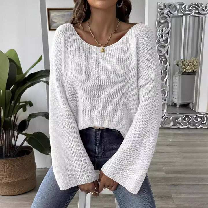 Pull en maille à large encolure fluide pour femme - Eirwen
