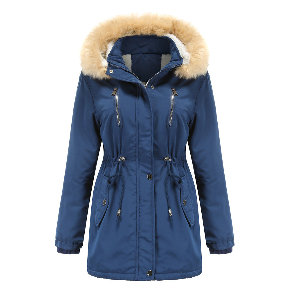 Manteau femme avec capuche amovible à effet thermique - Lyrane