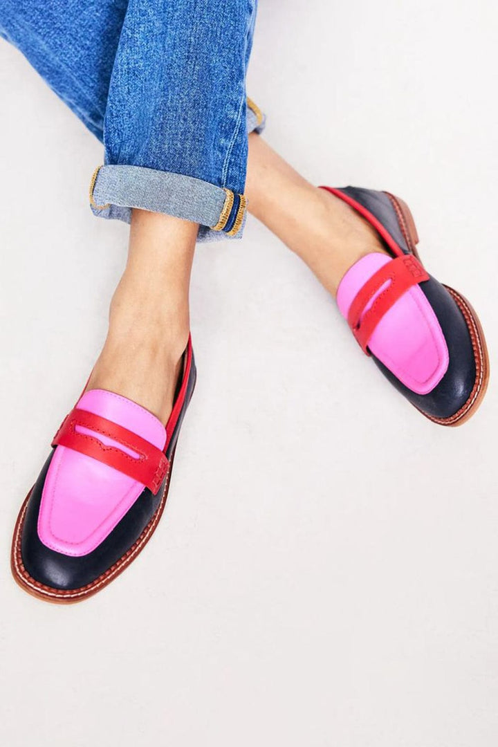 Mocassins classiques pour femmes, semelle plate à deux tons sur le devant - Lurexa