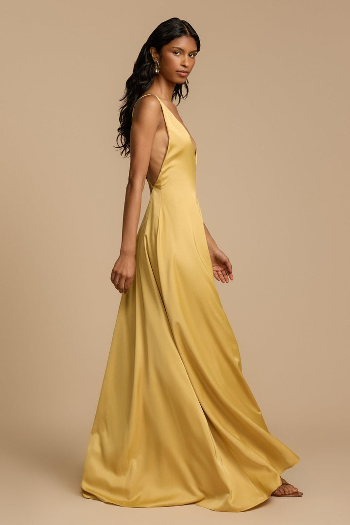 Robe longue à encolure profonde pour femmes - Bennet