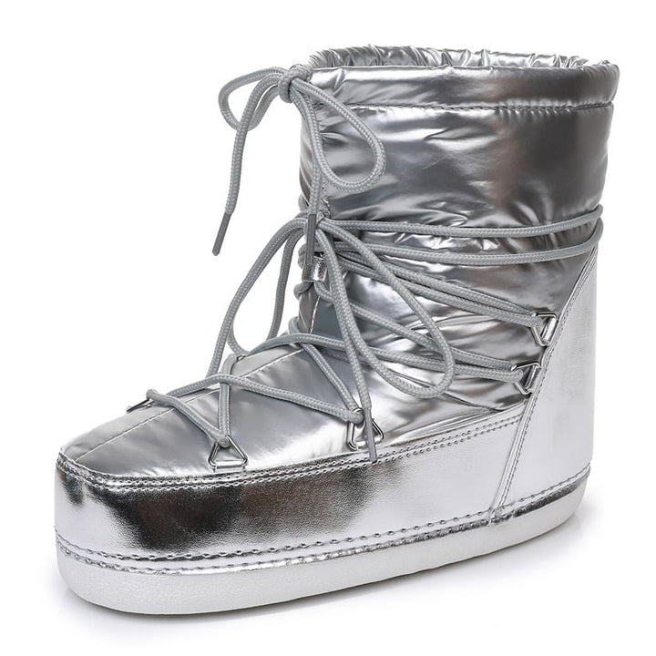 Bottes de neige mi-mollet imperméables et matelassées pour femmes - Kolesa