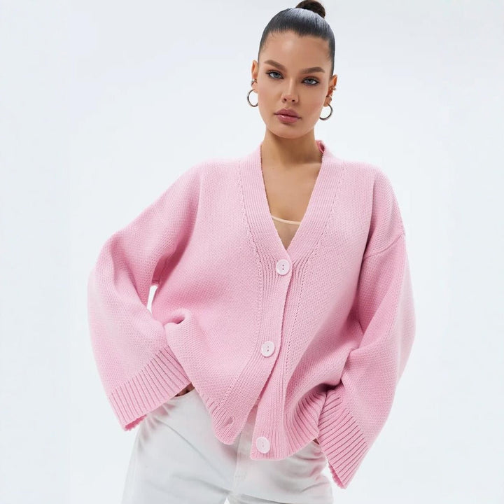 Cardigan femme en maille épaisse et coupe décontractée - Uveris