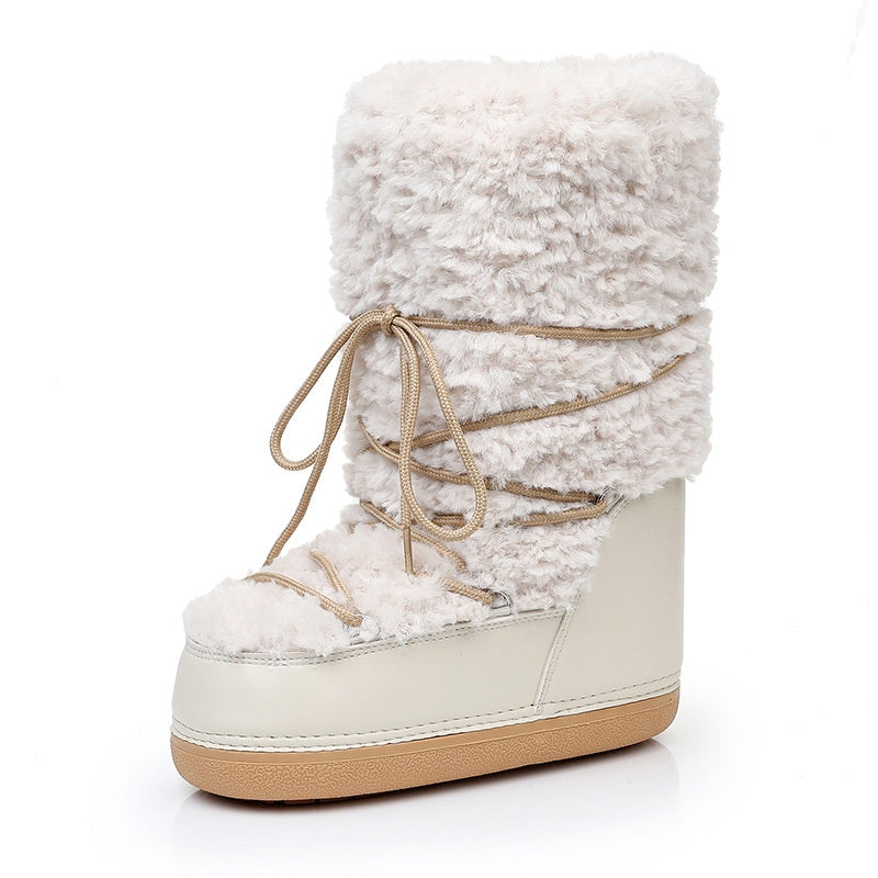 Bottes de neige pour femmes avec doublure en polaire et mi-mollet - Zanarkand