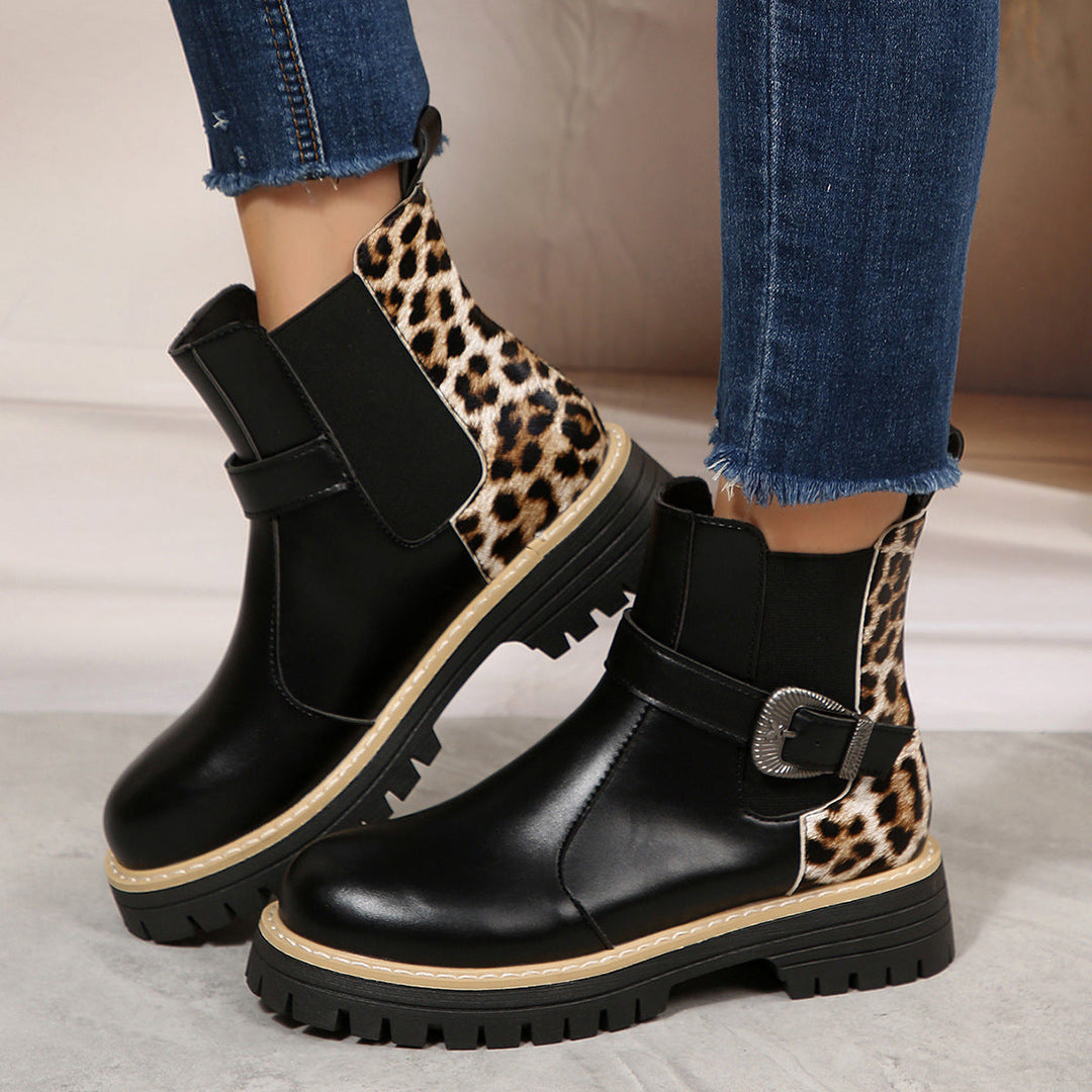 Bottines léopard pour femmes - Elviora