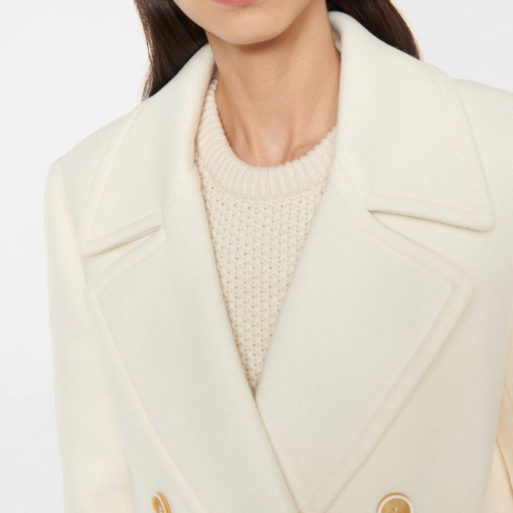 Manteau long croisé en laine pour femme - Éline