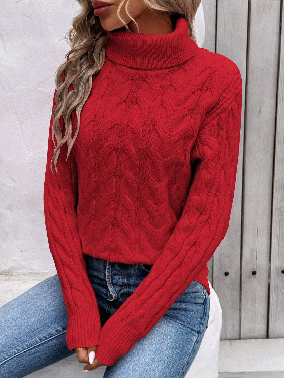 Pull en maille à col roulé pour femmes - Freja