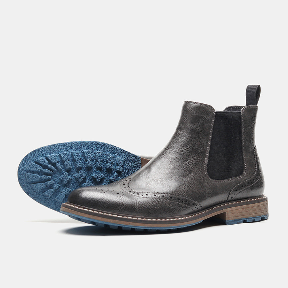 Bottines brogue en cuir sculpté pour hommes - Alrik