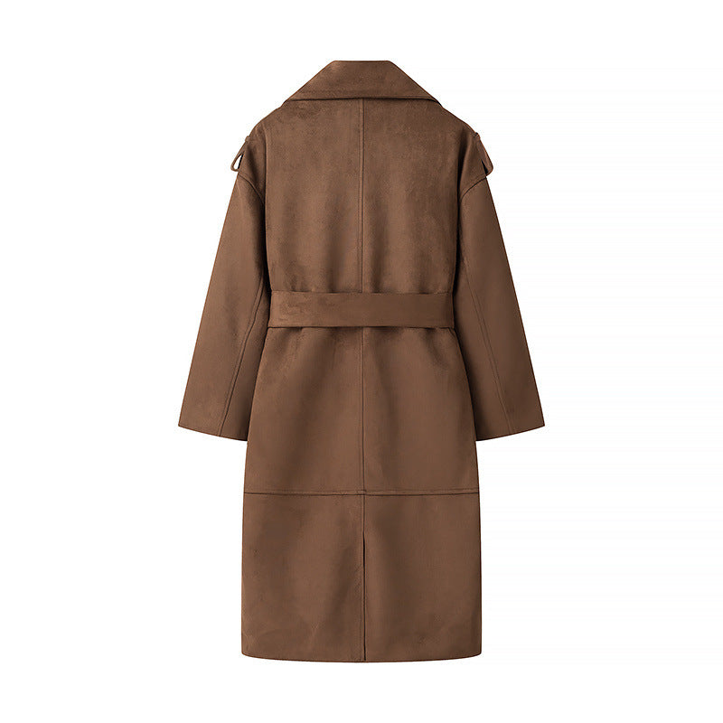Manteau enveloppant pour femme avec effet daim doux - Caleira