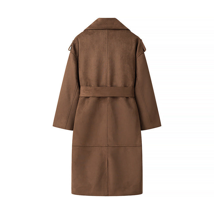 Manteau enveloppant pour femme avec effet daim doux - Caleira