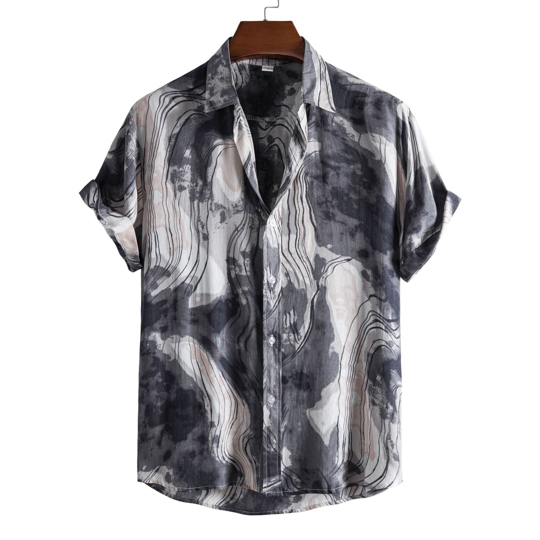 Chemise imprimée à manches courtes, légère et droite pour hommes - Elian