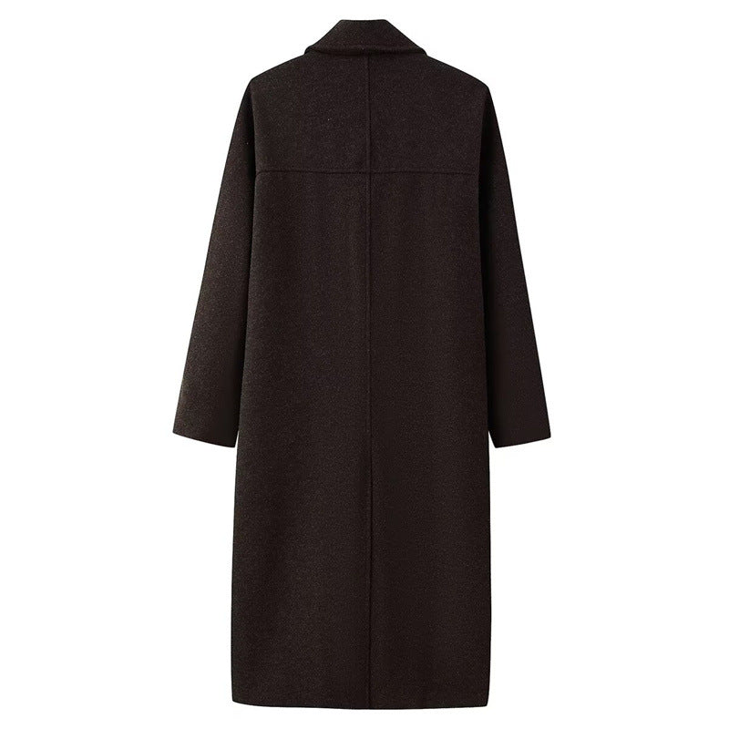 Manteau croisé en laine mi-long pour femme - Elowen