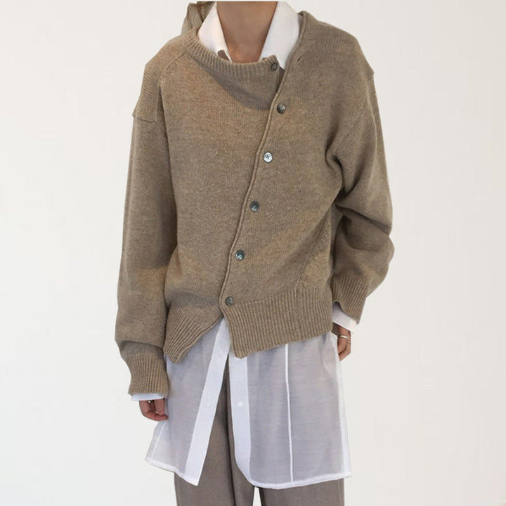 Cardigan tricoté à col rond pour femme - Arlena