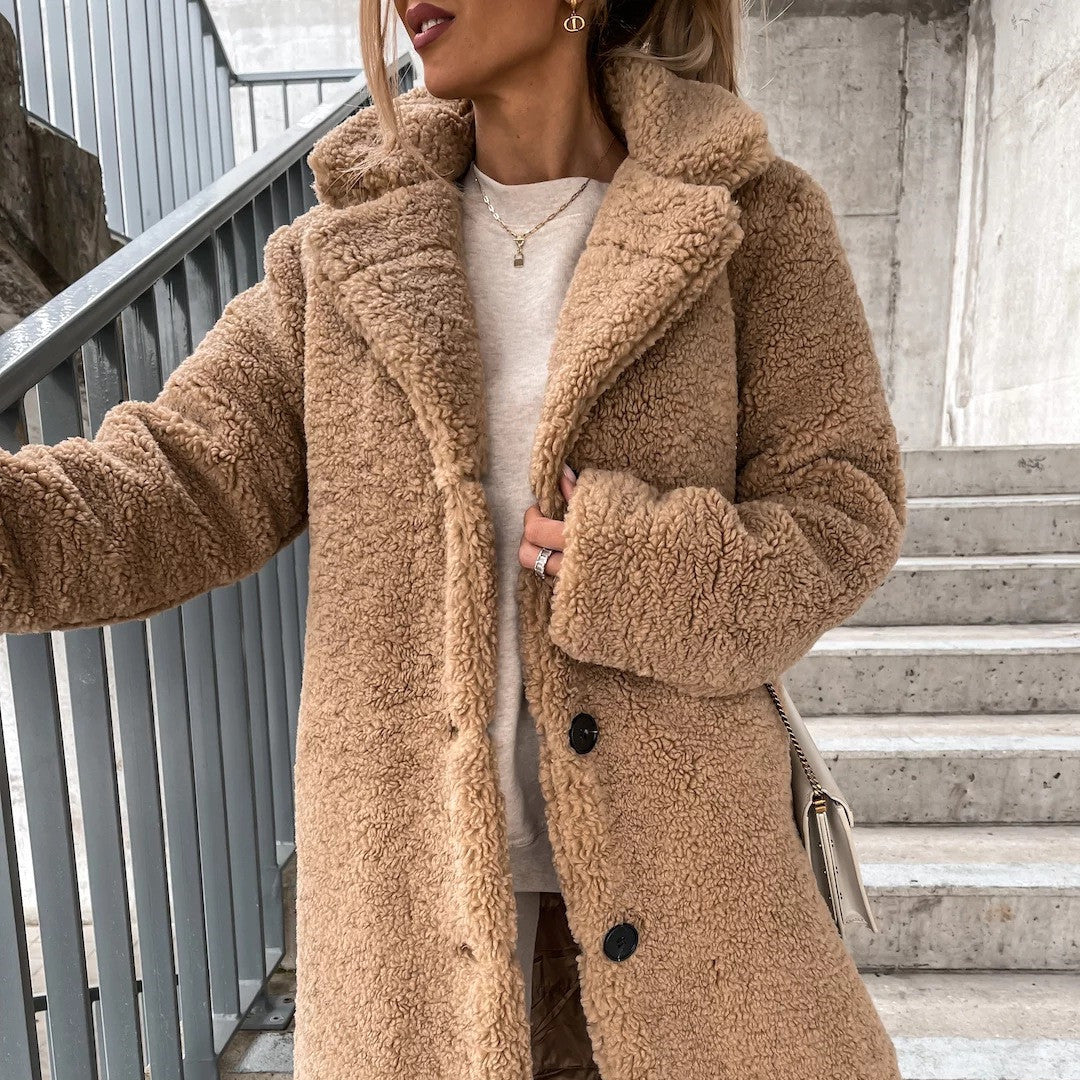 Veste polaire à revers classique pour femmes - Noly