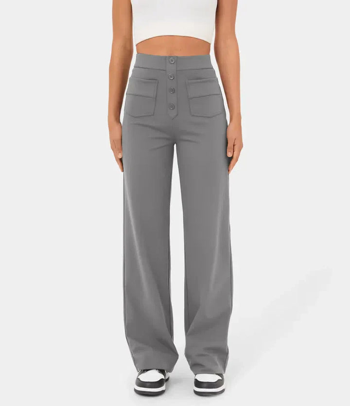 Pantalon femme avec boutonnage sur le devant - Elvren