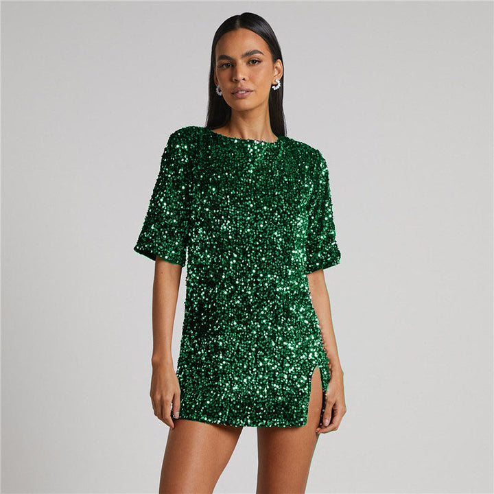 Robe à paillettes à effet lumineux pour femme - Salyen