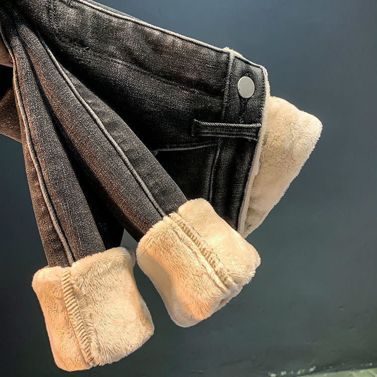 Pantalon à effet thermique pour femmes avec doublure en polaire - Aurelise