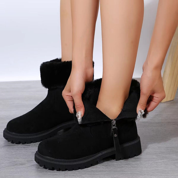 Bottines d'hiver pour femmes avec bordures en peluche - Elinea