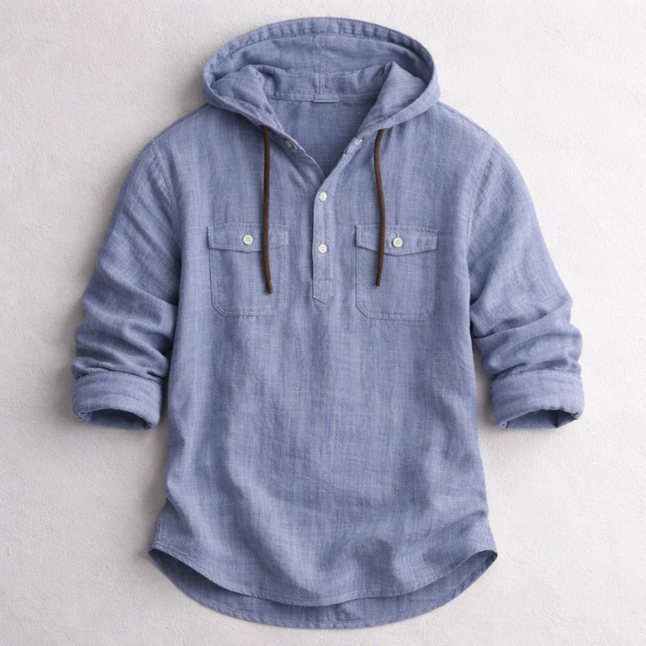 Chemise en lin à capuche à manches longues pour hommes - Ralph