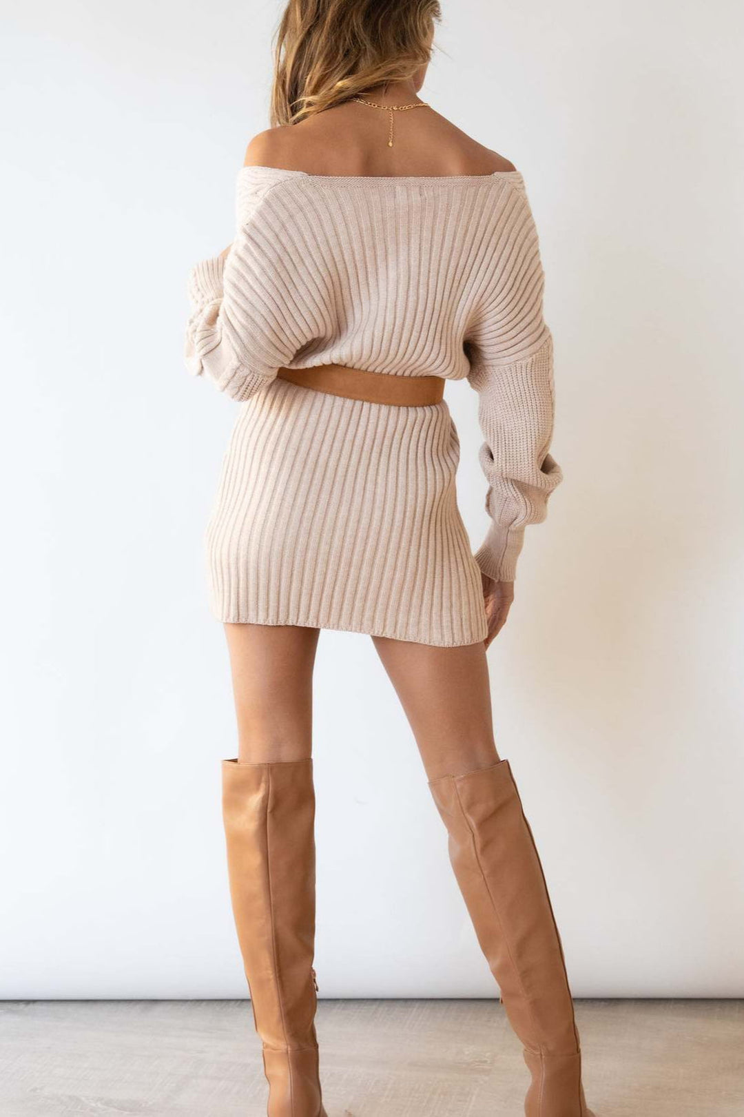 Robe en maille à encolure croisée pour femme - Ragnheidr