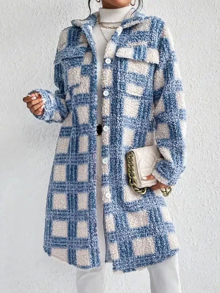 Manteau long à motifs en boucle pour femme - Sereane