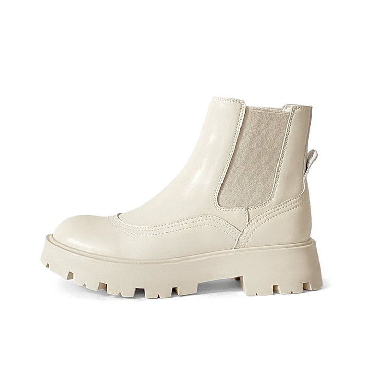 Bottines pour femmes en cuir avec élastique latéral - Gamblin