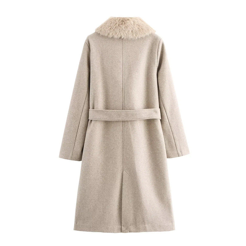 Manteau effet laine à col polaire pour femme - Naeryn