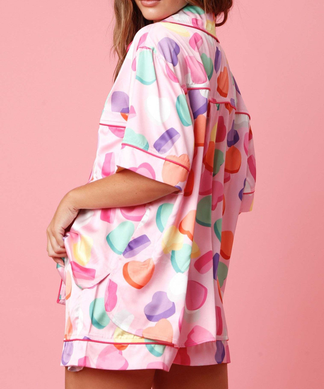 Ensemble pyjama femme en satin avec chemise et short - Varelia