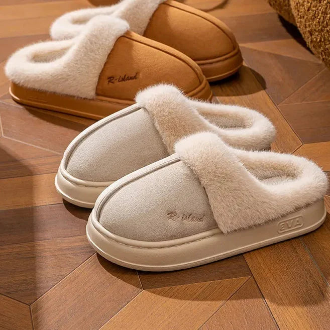 Chaussons unisexes à effet velours - Eralun