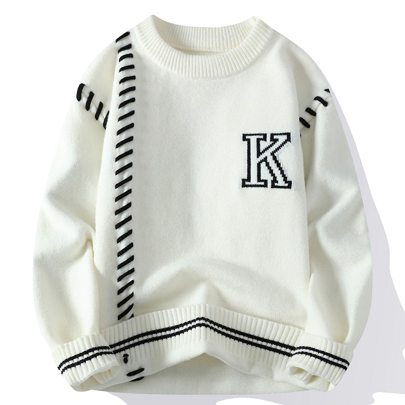 Pull homme à effet tricoté doux - Marven