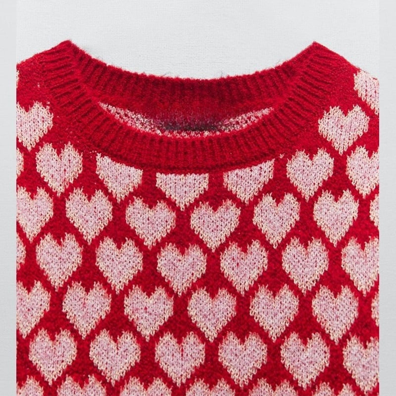 Pull en maille imprimé à manches courtes pour femmes - Yrsa
