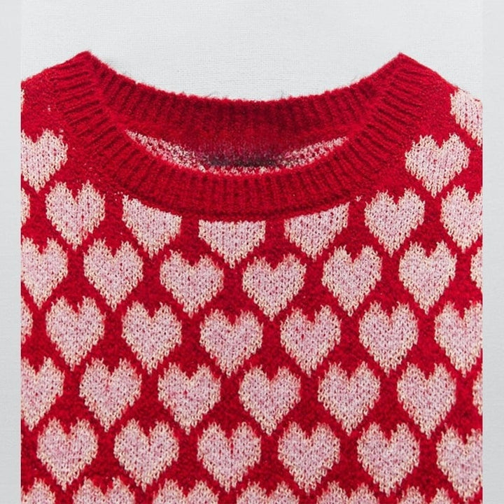 Pull en maille imprimé à manches courtes pour femmes - Yrsa