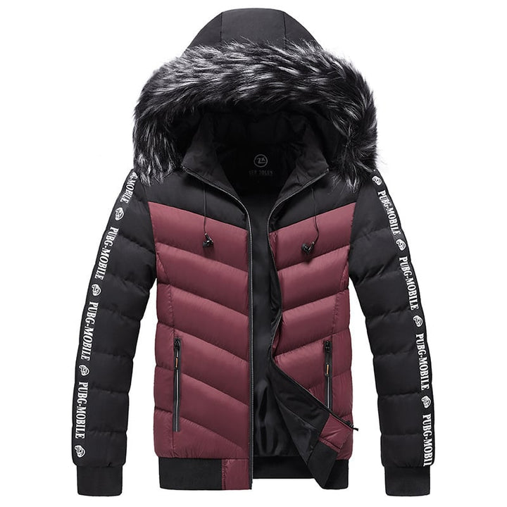 Veste matelassée pour homme avec capuche en fourrure synthétique - Elian