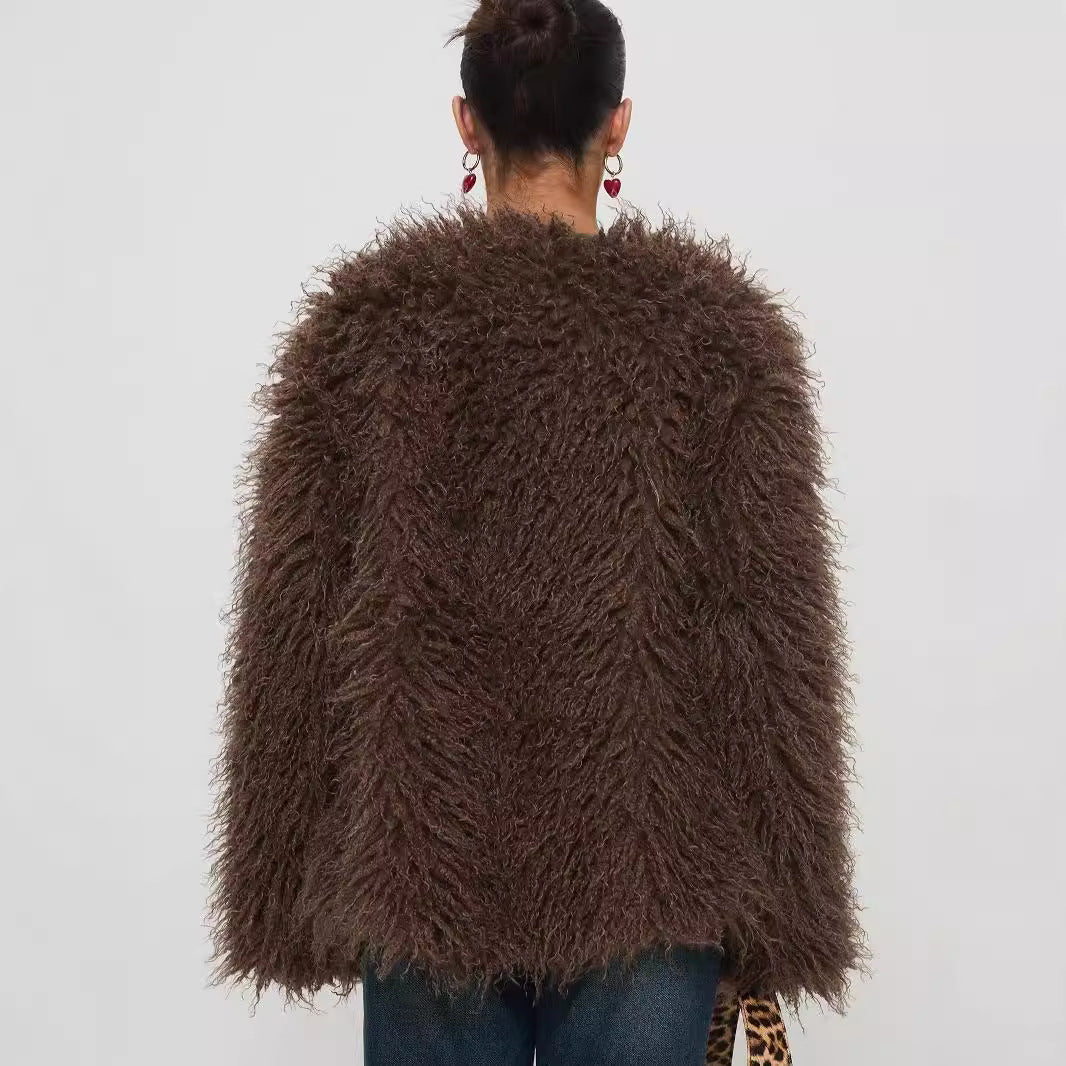Manteau pour femme avec texture duveteuse - Maelinne