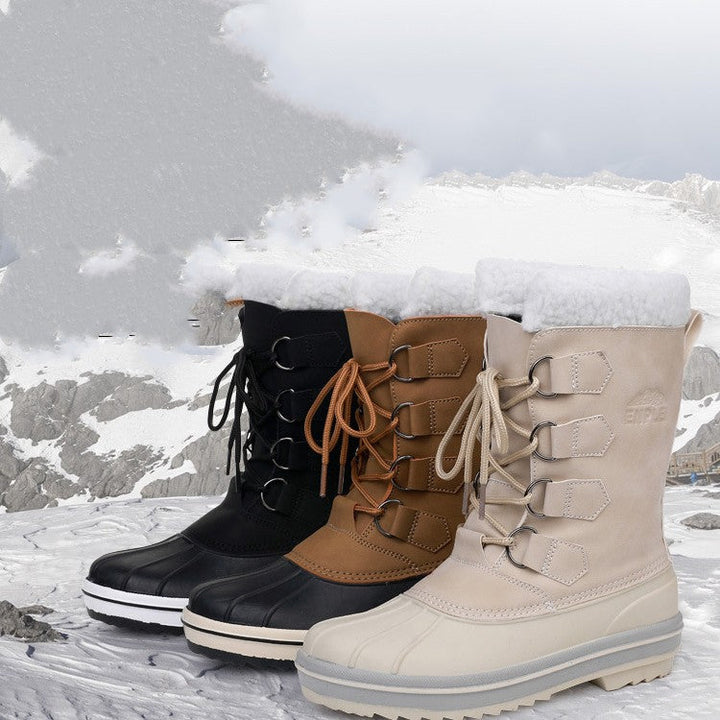Bottes de neige imperméables à lacets à mi-jambe pour femmes - Cinthia