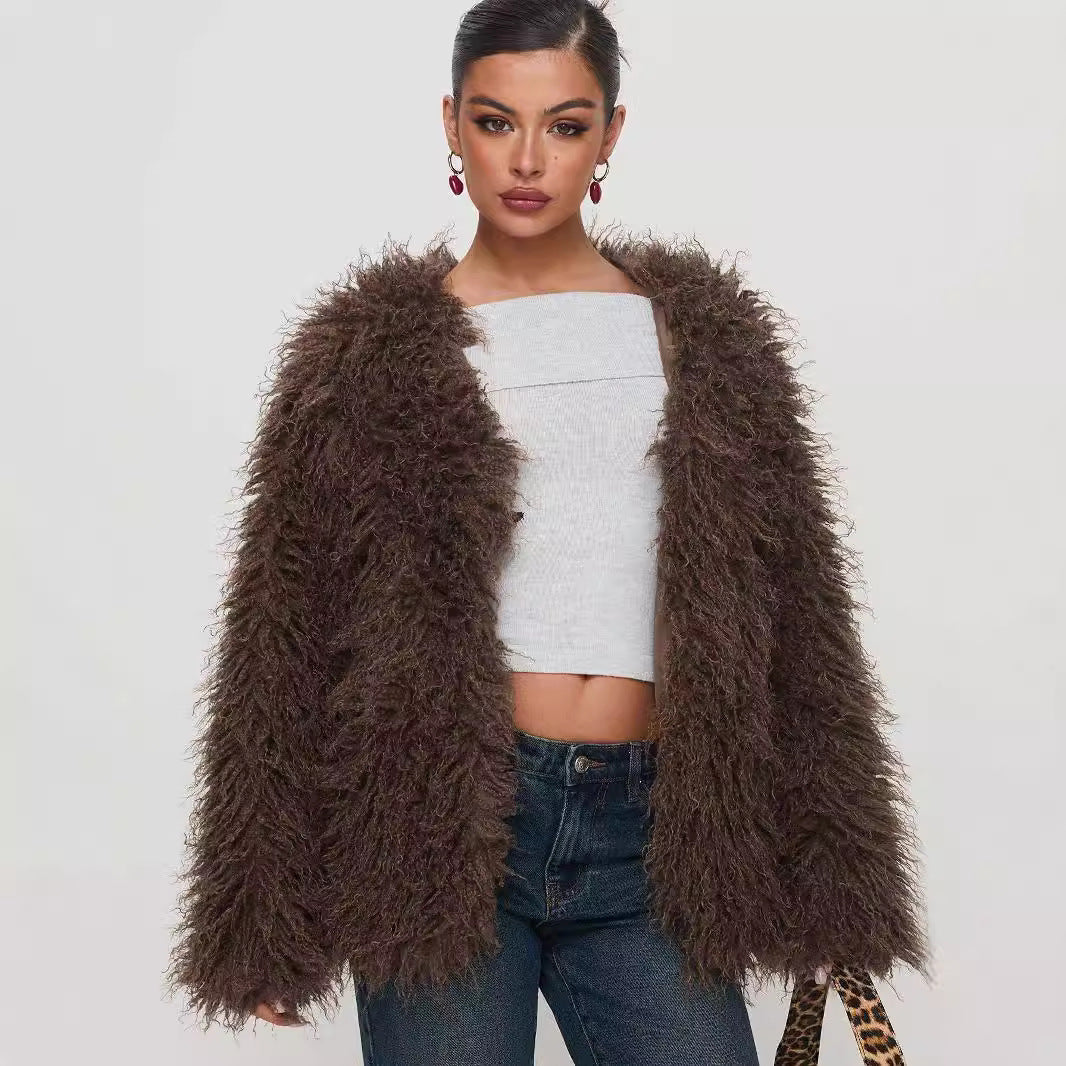 Manteau pour femme avec texture duveteuse - Maelinne