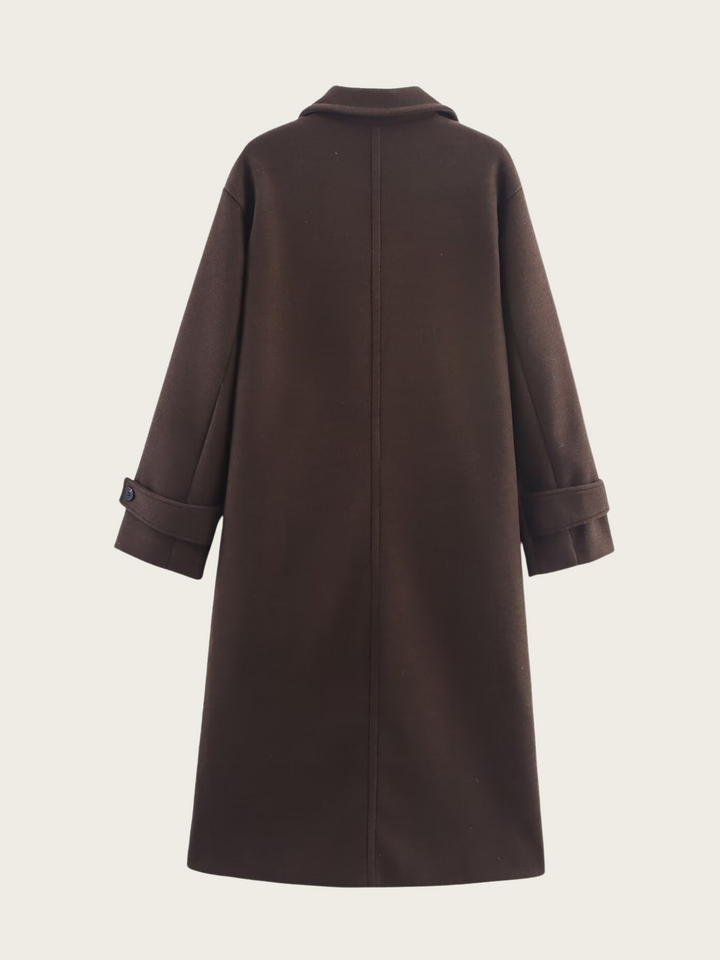 Manteau long à revers classiques pour femme - Aleida