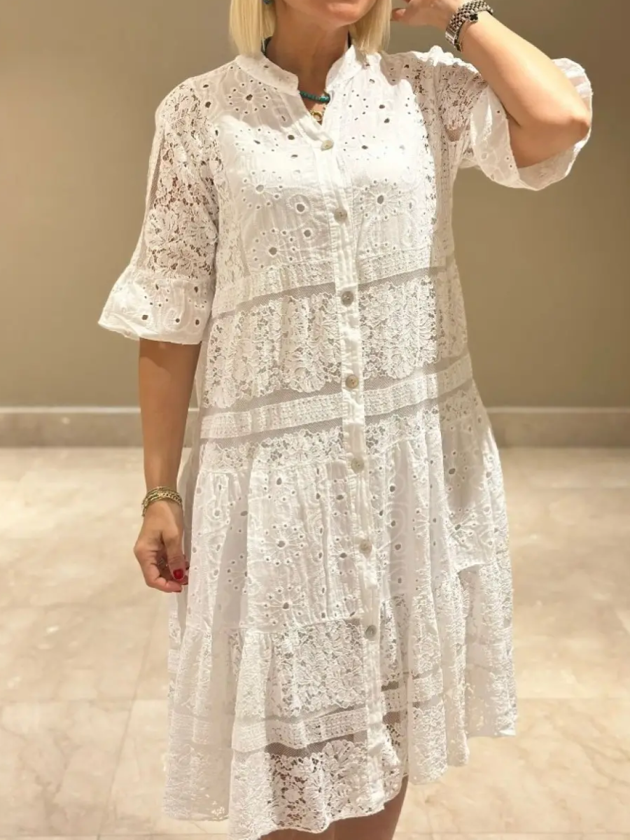 Robe à boutons brodés pour femme - Merker
