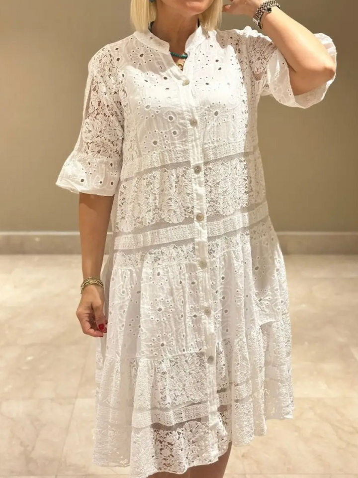 Robe à boutons brodés pour femme - Merker