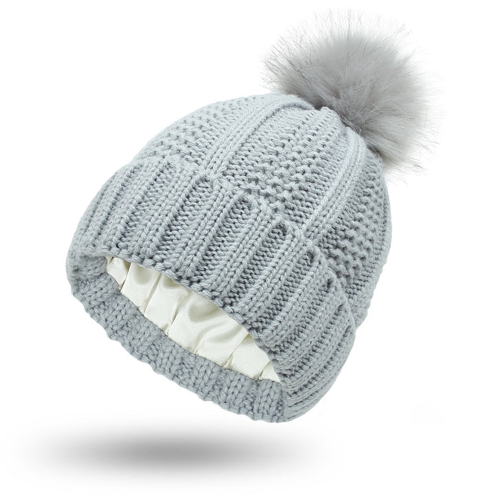 Bonnet tricoté pour femme avec pompon - Daitonna