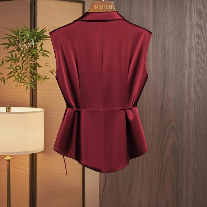 Top croisé en satin pour femmes - Freja