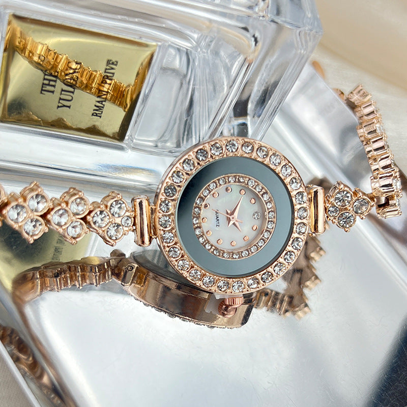 Montre-bracelet femme avec cadran rond et cristaux - Marvella