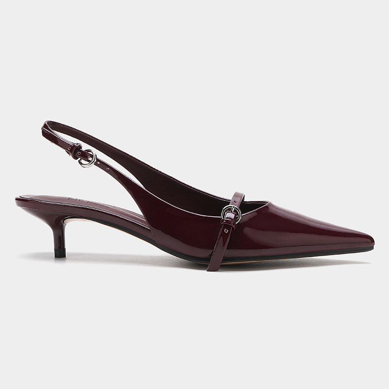 Chaussures à talon à bout pointu pour femmes avec lanière en métal - Solène
