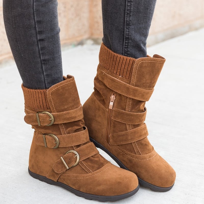 Bottes ajustables en suédine pour femmes - Avenne