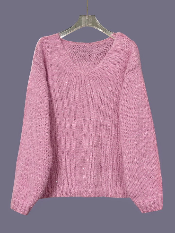 Pull en maille à col en V pour femmes - Aderyn