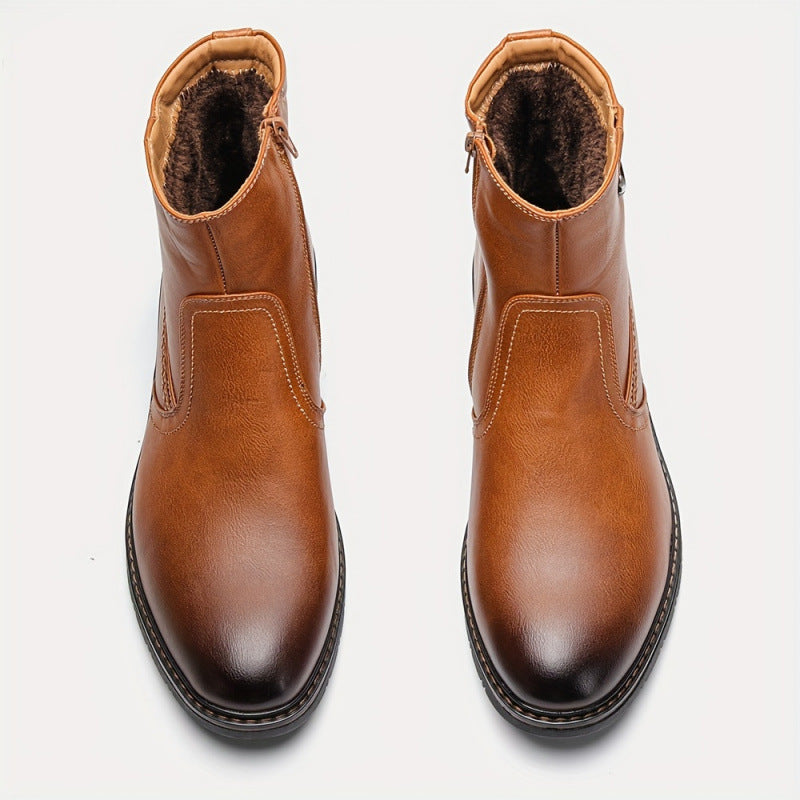 Bottines effet cuir lisse pour hommes - Renwick